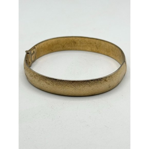 Vintage Monet Brushed Gold Bangle Bracelet - Picture 2 of 4